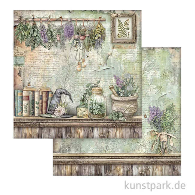 Artikelbild 1 des Artikels “Stamperia Scrappapier - Herbarium Silvae Lavender, 30,5 x 30,5 cm “
