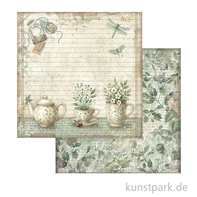 Artikelbild 1 des Artikels “Stamperia Scrappapier - Herbarium Silvae Teacup, 30,5 x 30,5 cm “