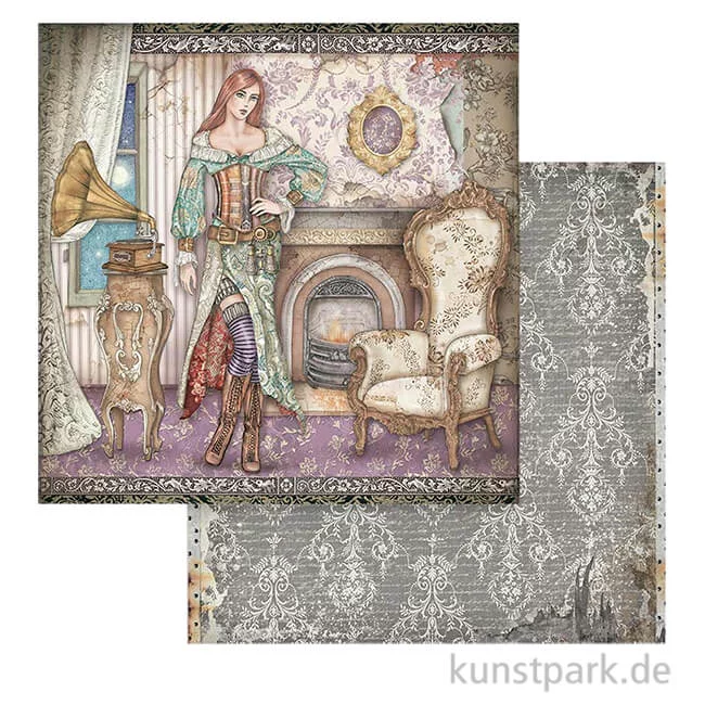 Artikelbild 1 des Artikels “Stamperia Scrappapier - Lady Vagabond Lifestyle Gramophone 30,5x30,5cm “