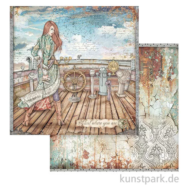 Artikelbild 1 des Artikels “Stamperia Scrappapier - Lady Vagabond Lifestyle Rudder, 30,5 x 30,5 cm “