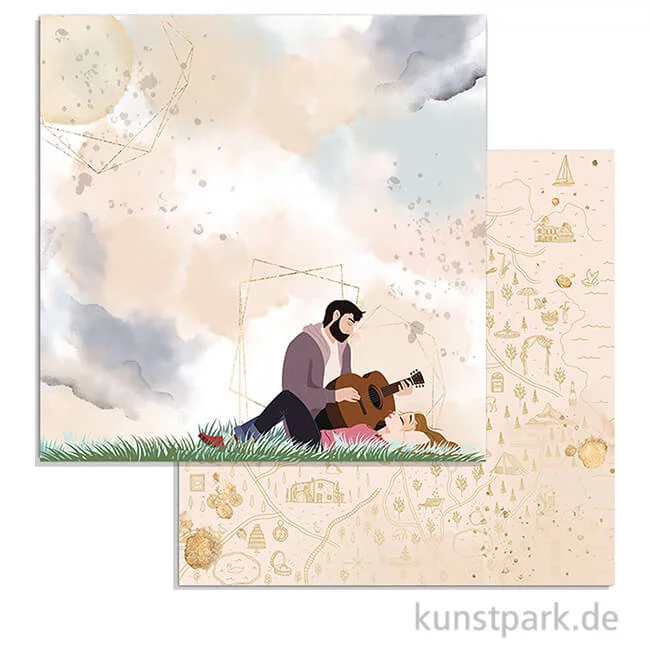 Artikelbild 1 des Artikels “Stamperia Scrappapier - Love Story Guitar, 30,5 x 30,5 cm “
