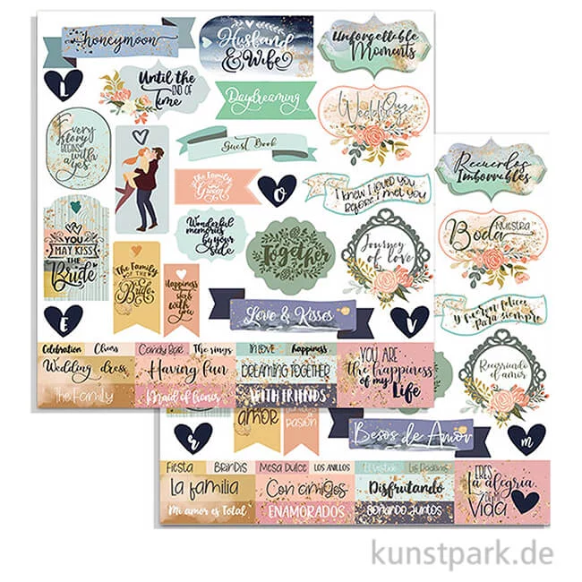 Artikelbild 1 des Artikels “Stamperia Scrappapier - Love Story Quotes, 30,5 x 30,5 cm “
