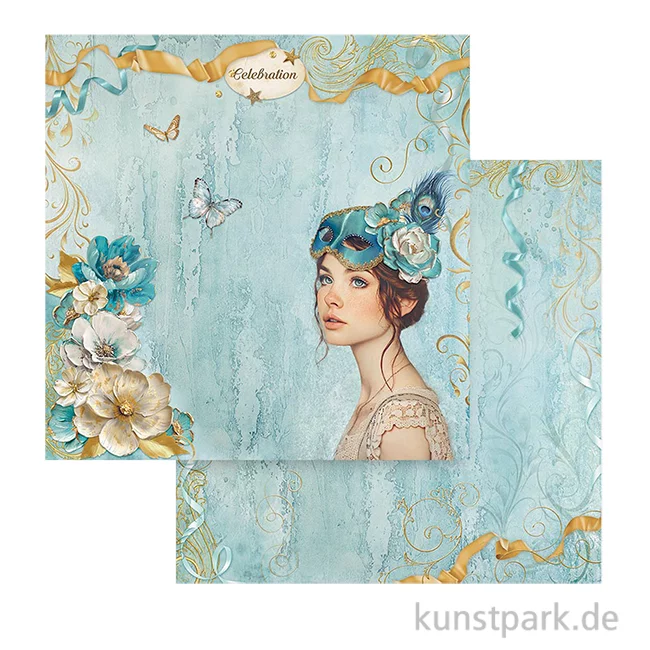 Artikelbild 1 des Artikels “Stamperia Scrappapier - Masquerade Celebration Lady, 30,5 x 30,5 cm “