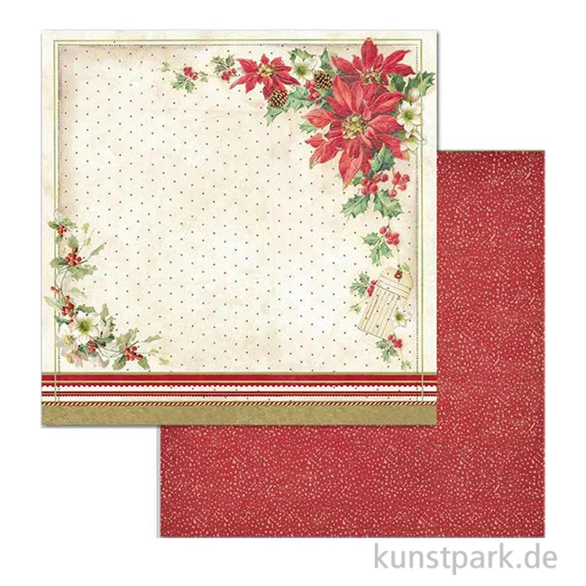 Artikelbild 1 des Artikels “Stamperia Scrappapier - Poinsettia 30,5 x 30,5 cm “