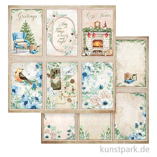 Artikelbild 1 des Artikels “Stamperia Scrappapier - Romantic Cozy Winter Cards 30,5 x 30,5 cm “