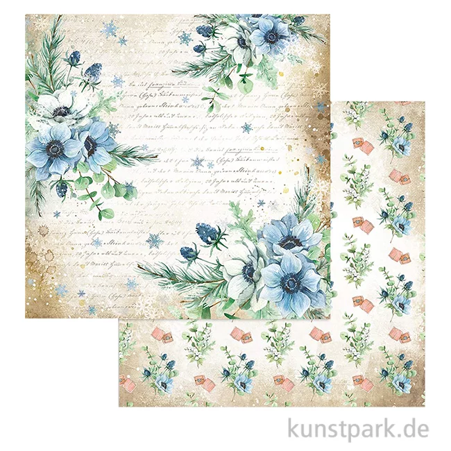 Artikelbild 1 des Artikels “Stamperia Scrappapier - Romantic Cozy Winter Flowers 30,5 x 30,5 cm “