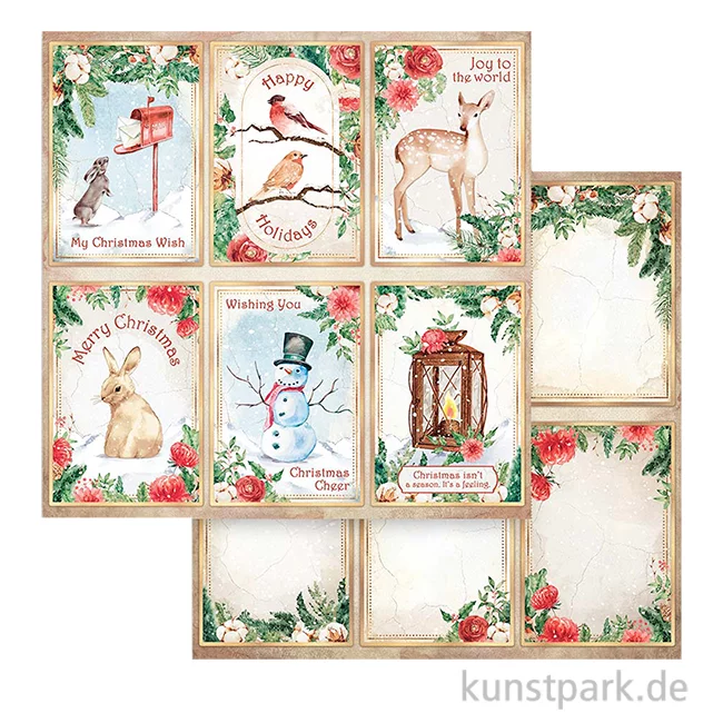 Artikelbild 1 des Artikels “Stamperia Scrappapier - Romantic Home for the Holidays Cards 30,5 cm “
