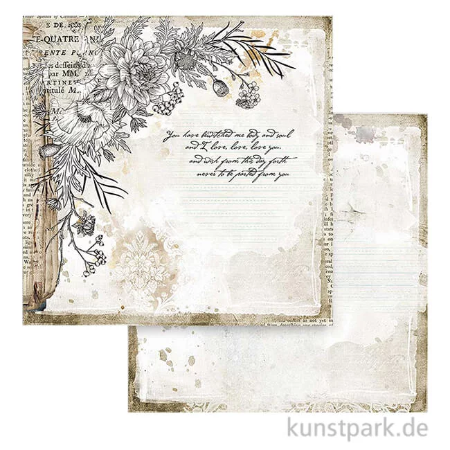 Artikelbild 1 des Artikels “Stamperia Scrappapier - Romantic Journal Corner with Flower, 30,5x30,5 cm “