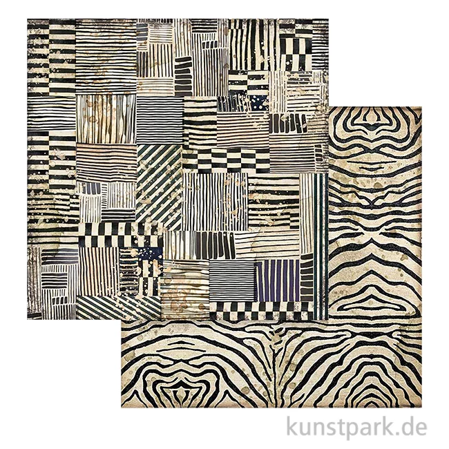 Artikelbild 1 des Artikels “Stamperia Scrappapier - Savana Zebra 30,5 x 30,5 cm “