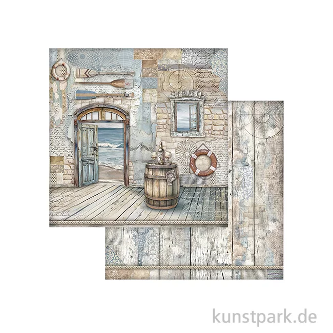 Artikelbild 1 des Artikels “Stamperia Scrappapier - Silent Sea Barrel, 30,5 x 30,5 cm “