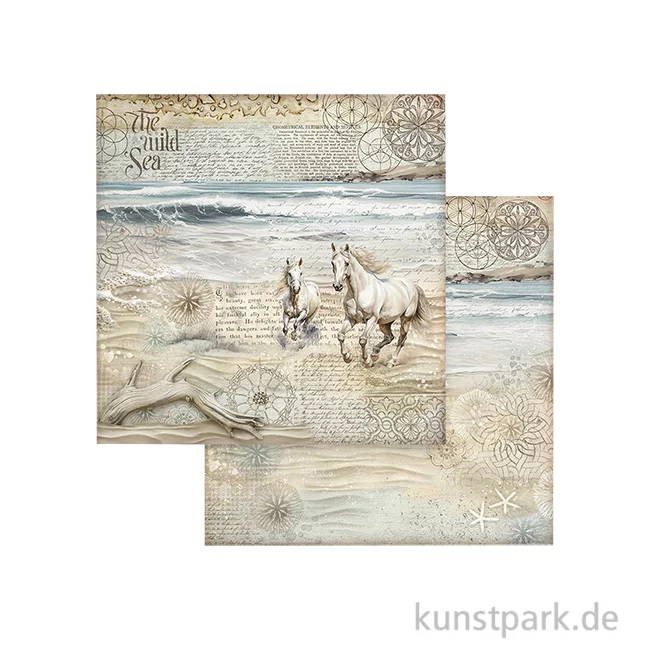 Artikelbild 1 des Artikels “Stamperia Scrappapier - Silent Sea Horses, 30,5 x 30,5 cm “