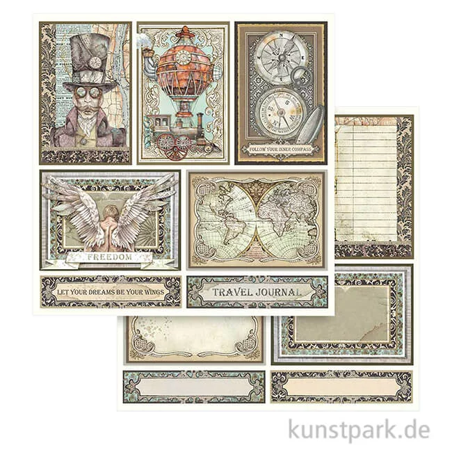 Artikelbild 1 des Artikels “Stamperia Scrappapier - Sir Vagabond Cards, 30,5 x 30,5 cm “