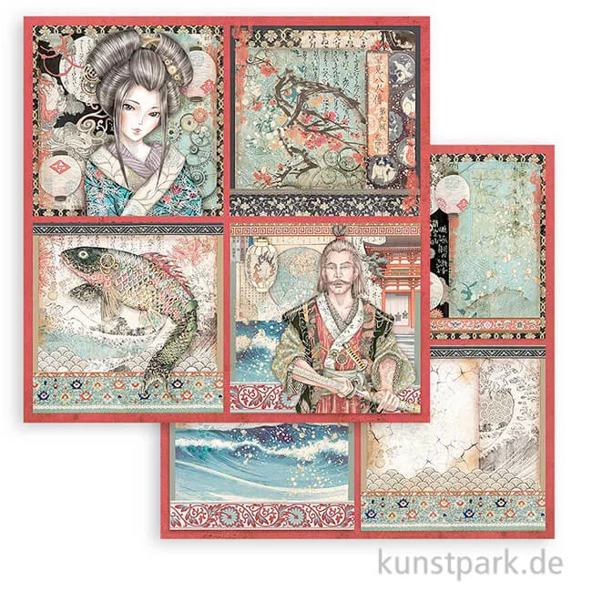 Artikelbild 1 des Artikels “Stamperia Scrappapier - Sir Vagabond in Japan 4 Cards, 30,5x30,5 cm “