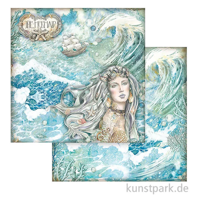 Artikelbild 1 des Artikels “Stamperia Scrappapier - Songs of the Sea Mermaid, 30,5 x 30,5 cm “