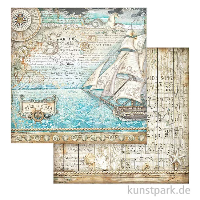 Artikelbild 1 des Artikels “Stamperia Scrappapier - Songs of the Sea Sailing Ship, 30,5 x 30,5 cm “