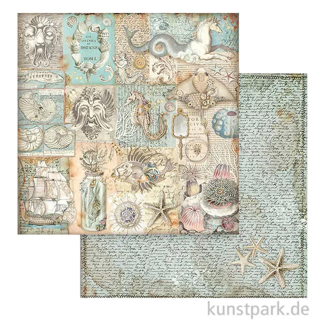 Artikelbild 1 des Artikels “Stamperia Scrappapier - Songs of the Sea Texture, 30,5 x 30,5 cm “