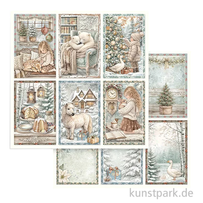 Artikelbild 1 des Artikels “Stamperia Scrappapier - White Christmas 6 Cards, 30,5 x 30,5 cm “