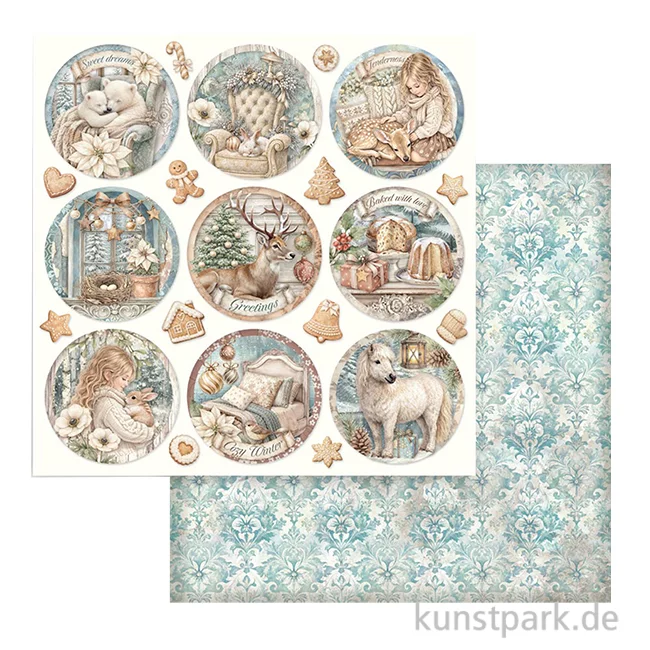 Artikelbild 1 des Artikels “Stamperia Scrappapier - White Christmas Rounds, 30,5 x 30,5 cm “
