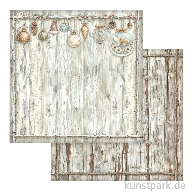 Artikelbild 1 des Artikels “Stamperia Scrappapier - White Christmas Wooden Pattern, 30,5 x 30,5 cm “