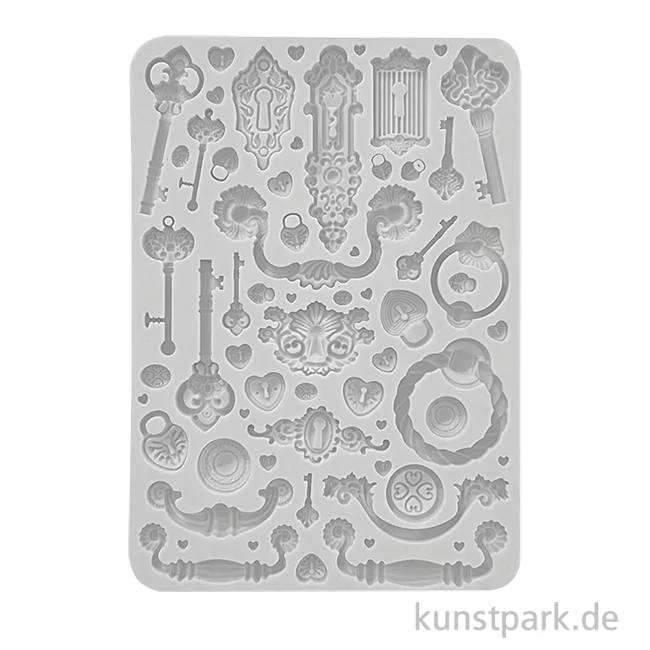 Artikelbild 1 des Artikels “Stamperia Silikon Gießform - Golden Harmony Keys Handles Locks, A5 “