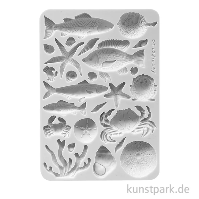 Artikelbild 1 des Artikels “Stamperia Silikon Gießform - Silent Sea Shells and Fish, A5 “