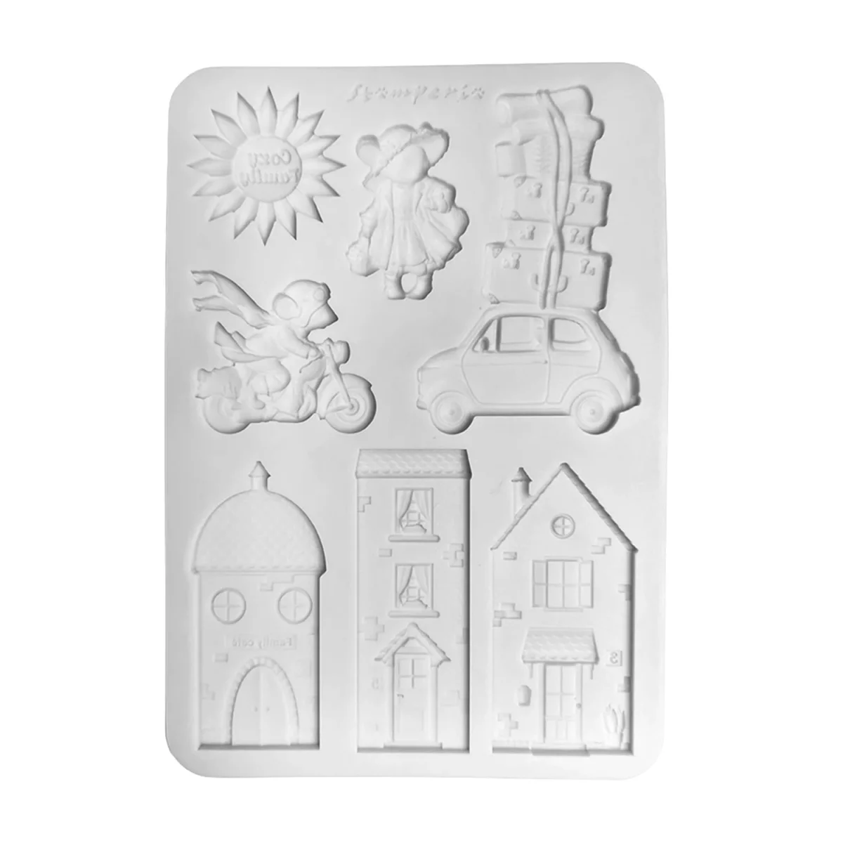 Artikelbild 1 des Artikels “Stamperia Silikon Gießform - Cozy Family Birds, A5 “