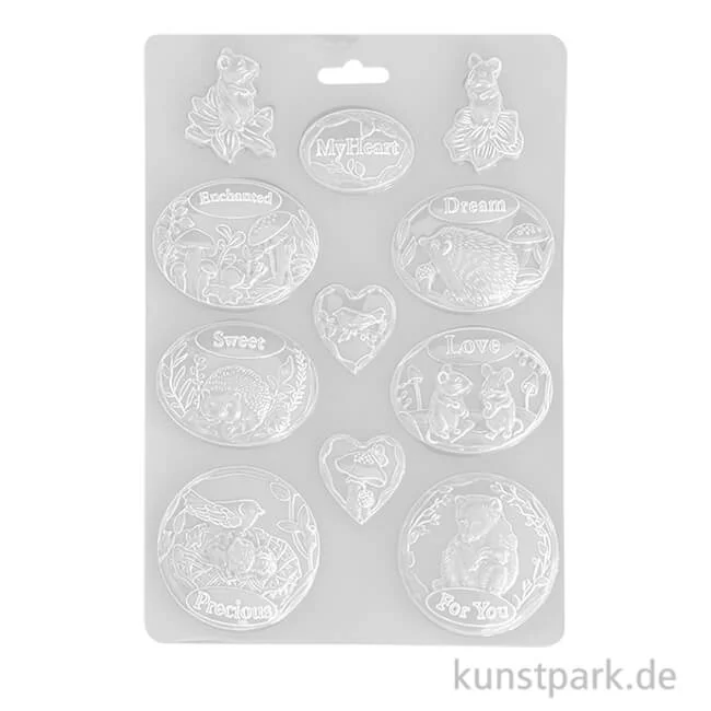 Artikelbild 1 des Artikels “Stamperia Soft Mould (Gießform) - Woodland Oval Plates, A4 “