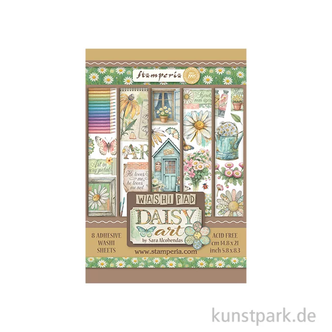 Artikelbild 1 des Artikels “Stamperia Washi Pad - Daisy Art, 8 Blatt, A5 “