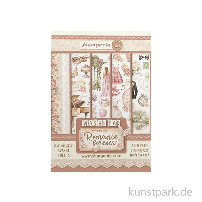Artikelbild 1 des Artikels “Stamperia Washi Pad - Romance Forever, 8 Blatt, A5 “