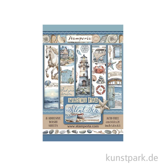 Artikelbild 1 des Artikels “Stamperia Washi Pad - Silent Sea, 8 Blatt, A5 “