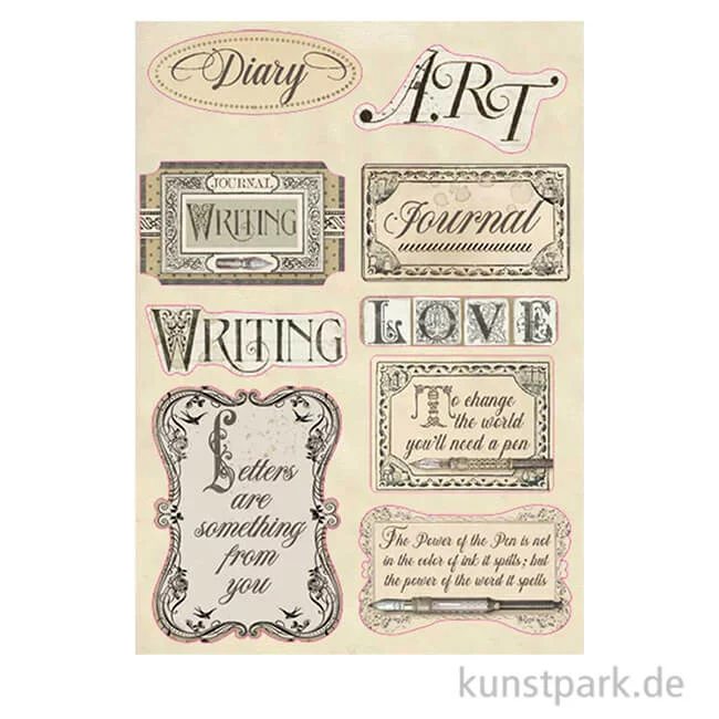 Artikelbild 1 des Artikels “Stamperia Wooden Shapes - Calligraphy Labels, DIN A5 “