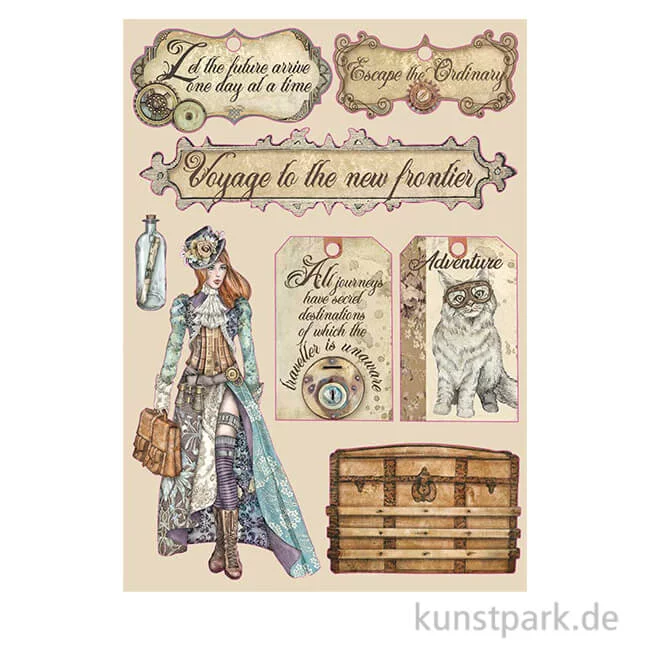 Artikelbild 1 des Artikels “Stamperia Wooden Shapes - Lady Vagabond Labels, DIN A5 “