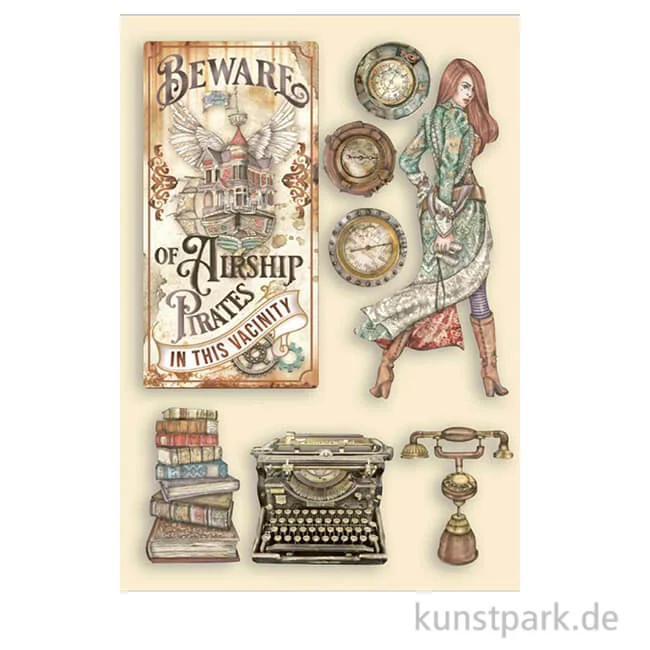 Artikelbild 1 des Artikels “Stamperia Wooden Shapes - Lady Vagabond Lifestyle Typing Writer, A5 “