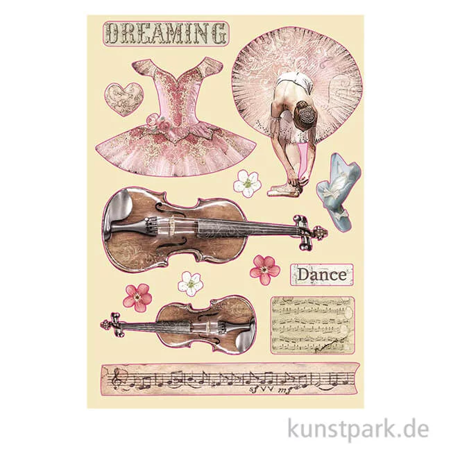 Artikelbild 1 des Artikels “Stamperia Wooden Shapes - Passion Violin and Dance, DIN A5 “