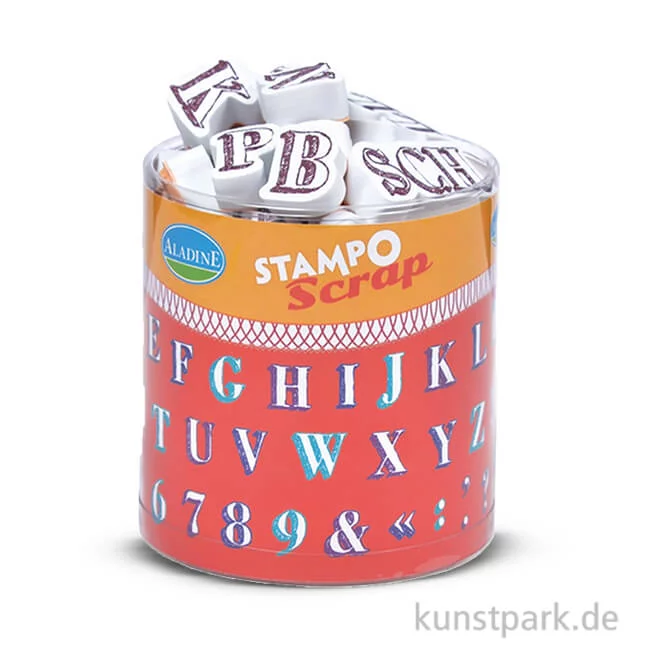 Artikelbild 1 des Artikels “STAMPO Scrap Stempel & Farbe, 54er Set - Alphabet 1 “
