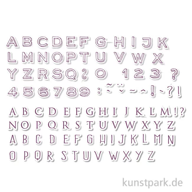 Artikelbild 1 des Artikels “STAMPO Scrap Stempel & Farbe, 104er Set - Alphabet 2 “
