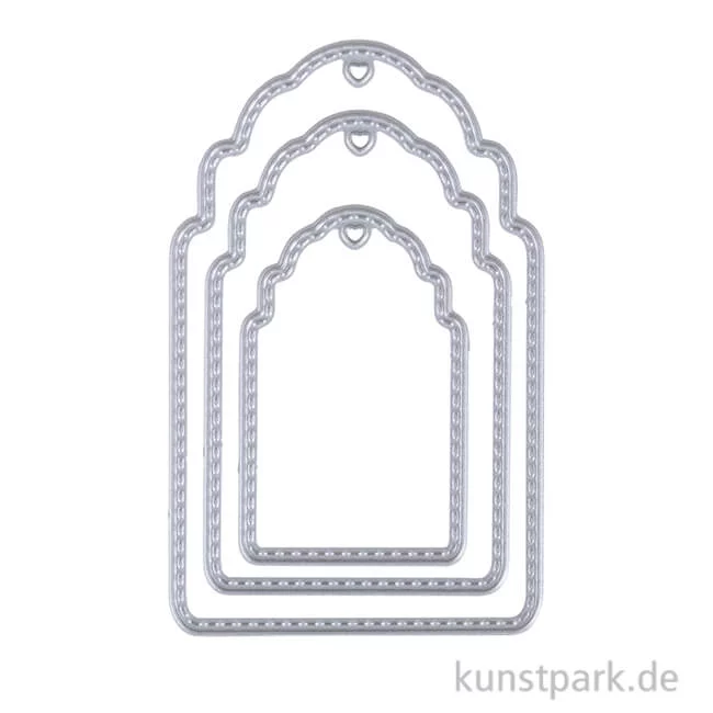 Artikelbild 1 des Artikels “Stanzschablonen Anhänger Steppnaht, 3,2-5,3 cm x 5,1-8,5 cm, 3er Set “
