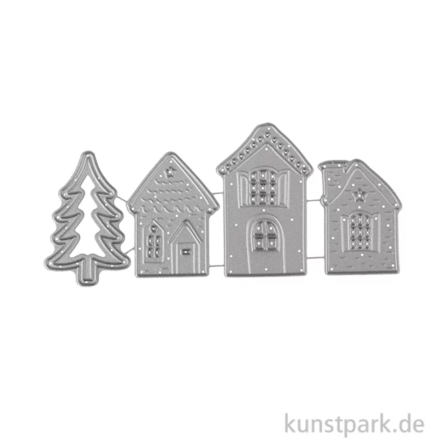 Artikelbild 1 des Artikels “Stanzschablonen Set - Winterhäuser, 4 Stück “