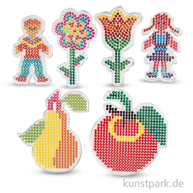 Artikelbild 1 des Artikels “Steckbrett für Bügelperlen - Kinder und Blumen, 6 Stück sortiert “