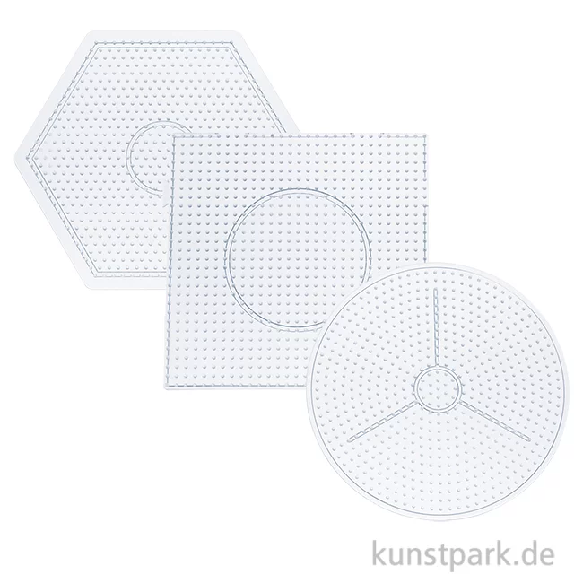 Artikelbild 1 des Artikels “Steckplatten-Set für Bügelperlen - Basic Groß, 3 Stück sortiert “