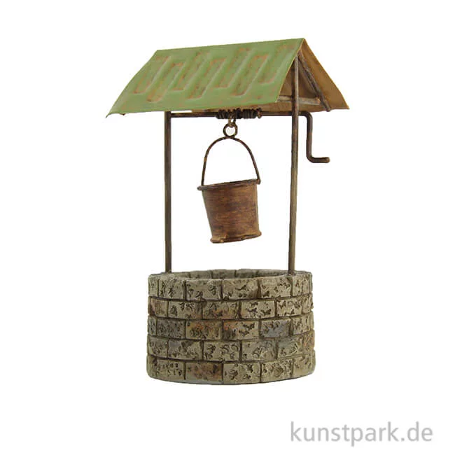Artikelbild 1 des Artikels “Miniatur Steinbrunnen mit Dach 13 cm “