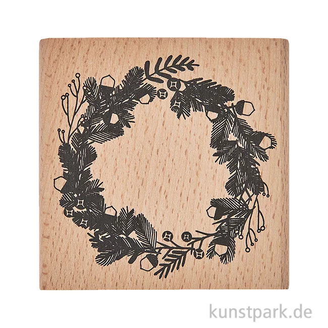 Artikelbild 1 des Artikels “Stempel aus Holz - Tannenkranz, 7 x 7 cm “