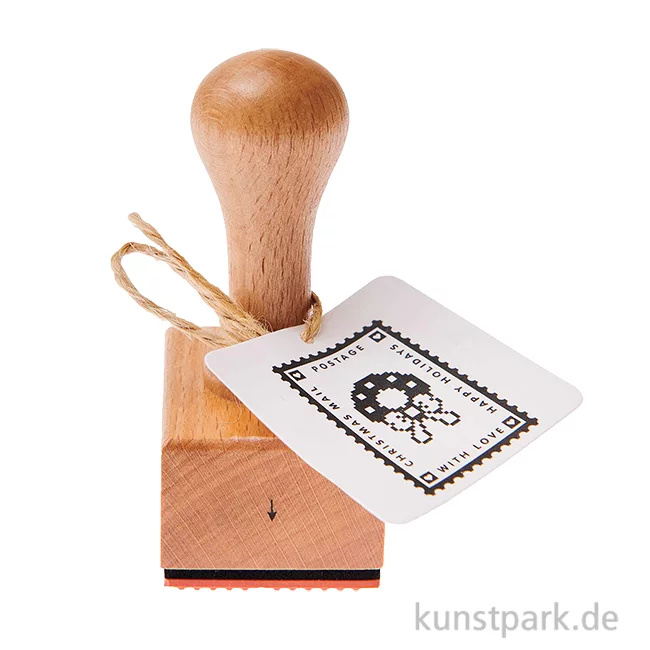 Artikelbild 1 des Artikels “Stempel aus Holz - Weihnachtspost, Kranz, 3,2 x 4,5 cm “