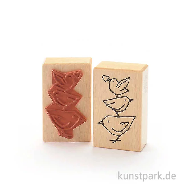 Artikelbild 1 des Artikels “Stempel - Drei Vögel mit Herz - 5x8 cm “