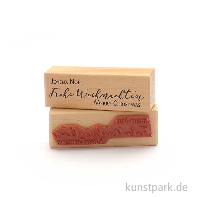 Artikelbild 1 des Artikels “Stempel - Frohe Weihnachten, Joyeux Noel, Merry Christmas, 3x9 cm “