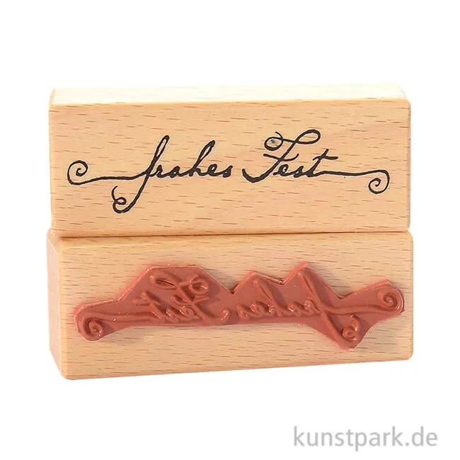 Artikelbild 1 des Artikels “Stempel - Frohes Fest mit Schnörkel, 3 x 8 cm “