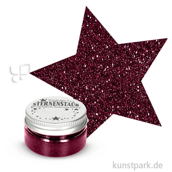 Artikelbild 1 des Artikels “Stempel Sternenstaub Embossing Pulver, 14 ml Dose | Weinrot Glitzer“