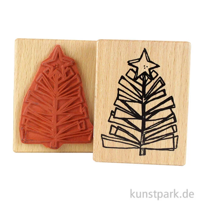 Artikelbild 1 des Artikels “Stempel - Stilisierter Weihnachtsbaum mit Stern - 6x8 cm “