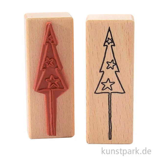 Artikelbild 1 des Artikels “Stempel - Tannenbaum mit Sternen Kontur, 3 x 8 cm “