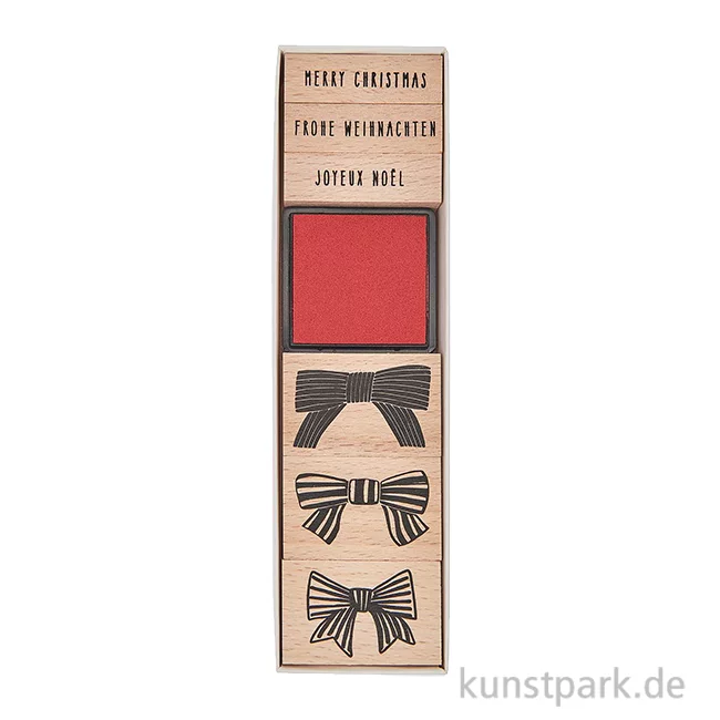 Artikelbild 1 des Artikels “Stempelset - Schleifen mit 6 Holzstempeln + Stempelkissen “